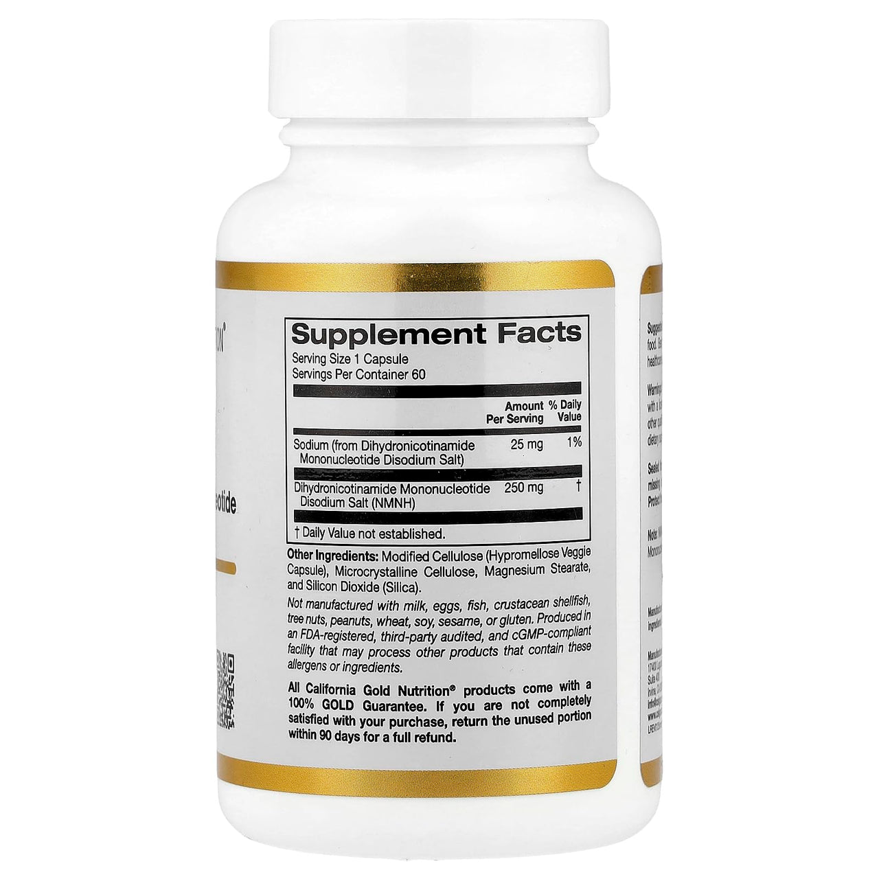 California Gold Nutrition NMNH, 250 mg, 60 Veggie Capsules