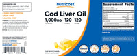 Thumbnail for Nutricost Cod Liver Oil 1000mg, 120 Softgels - Non-GMO & Gluten Free