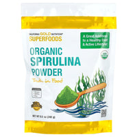 Thumbnail for Certified Organic Spirulina Powder, USP Verified, USDA Organic, Non-GMO, 8.5 oz (240 g)