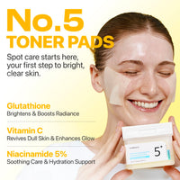 Thumbnail for numbuzin No.5 Vitamin-Niacinamide Concentrated Pad, Daily Double-Sided Facial Pads with Glutathione, PHA & LHA for a Fresh, Radiant-Looking Skin Finish 180 ml (70 Pads)