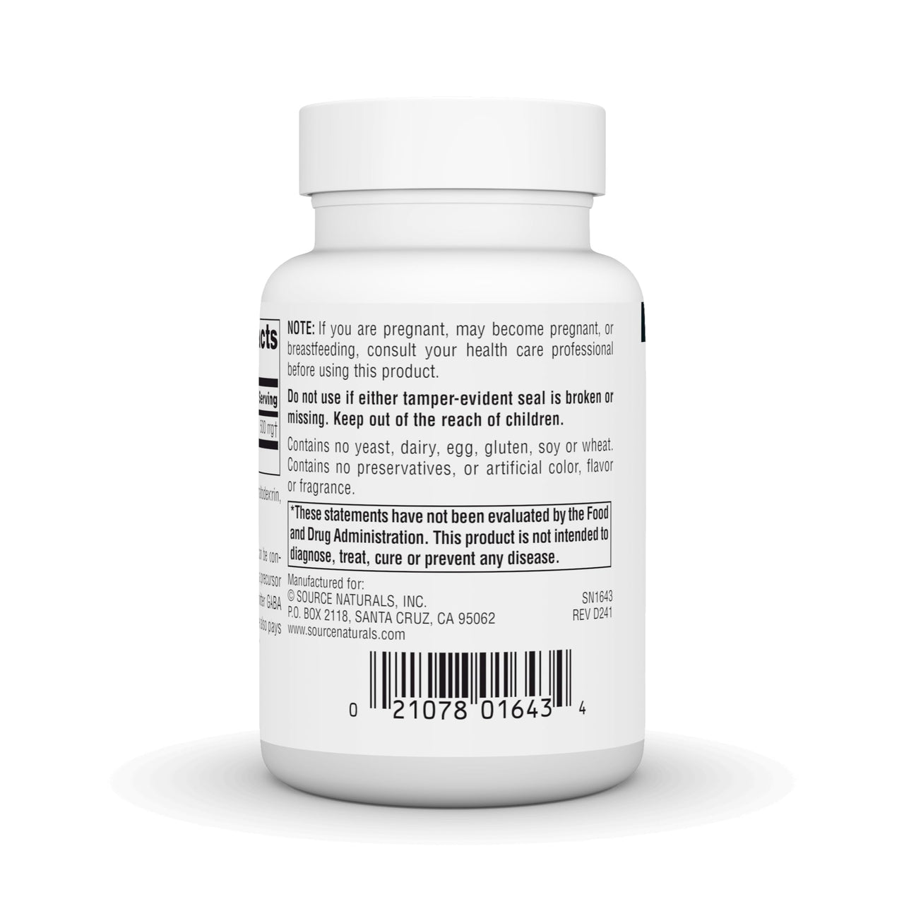 Source Naturals L-Glutamine, Free Form Amino Acid That Supports Metabolic Energy*, 500mg - 50 Capsules