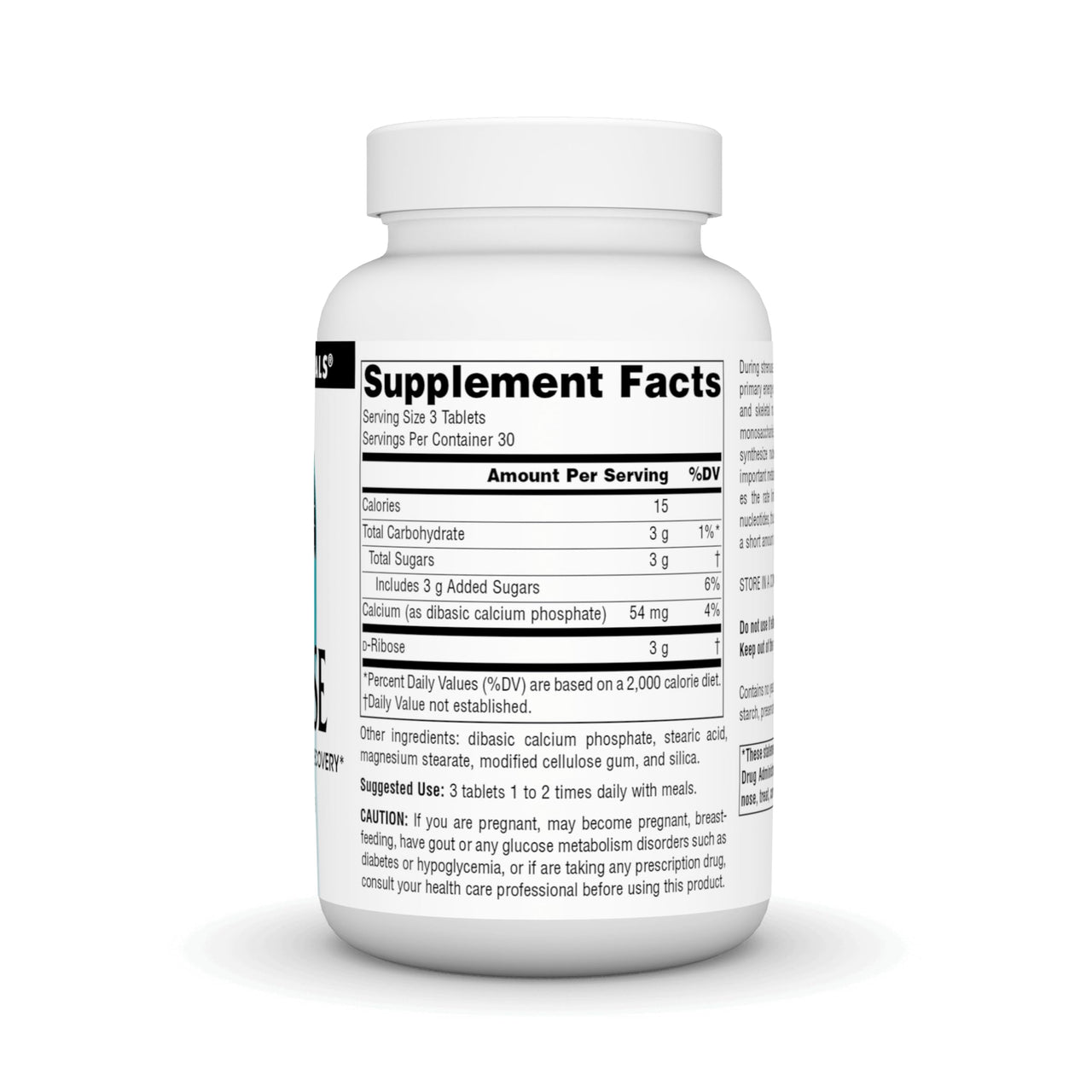 Source Naturals D-Ribose for Workout, Energy, and Recovery* - 90 Tablets