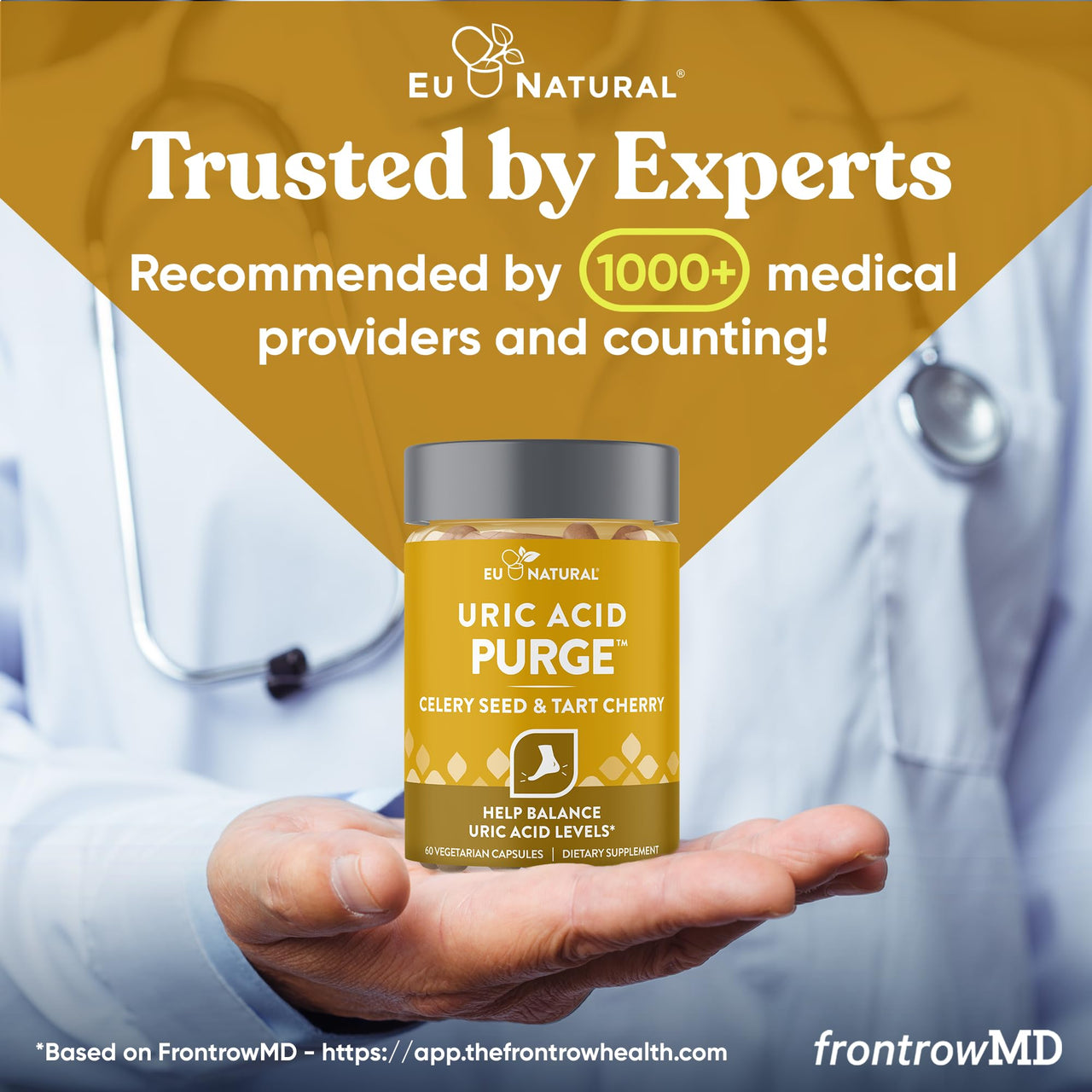 Eu Natural Purge Uric Acid Flush - Eat & Drink What You Want - Uric Acid Support for Joints & Mobility with Celery Seed, Tart Cherry & Chanca Piedra - 60 Vegetarian Capsules