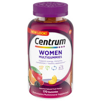 Thumbnail for Centrum MultiGummies Gummy Multivitamin for Women, Multivitamin/Multimineral Supplement with Vitamin D3, B Vitamins and Antioxidants, Assorted Fruit Flavor - 170 Count