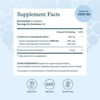 Thumbnail for Youtheory Ashwagandha - 1,000 mg - Stress Support Supplement - Cortisol Support Supplement - Gluten, Dairy & Soy Free - 60 Vegetarian Capsules