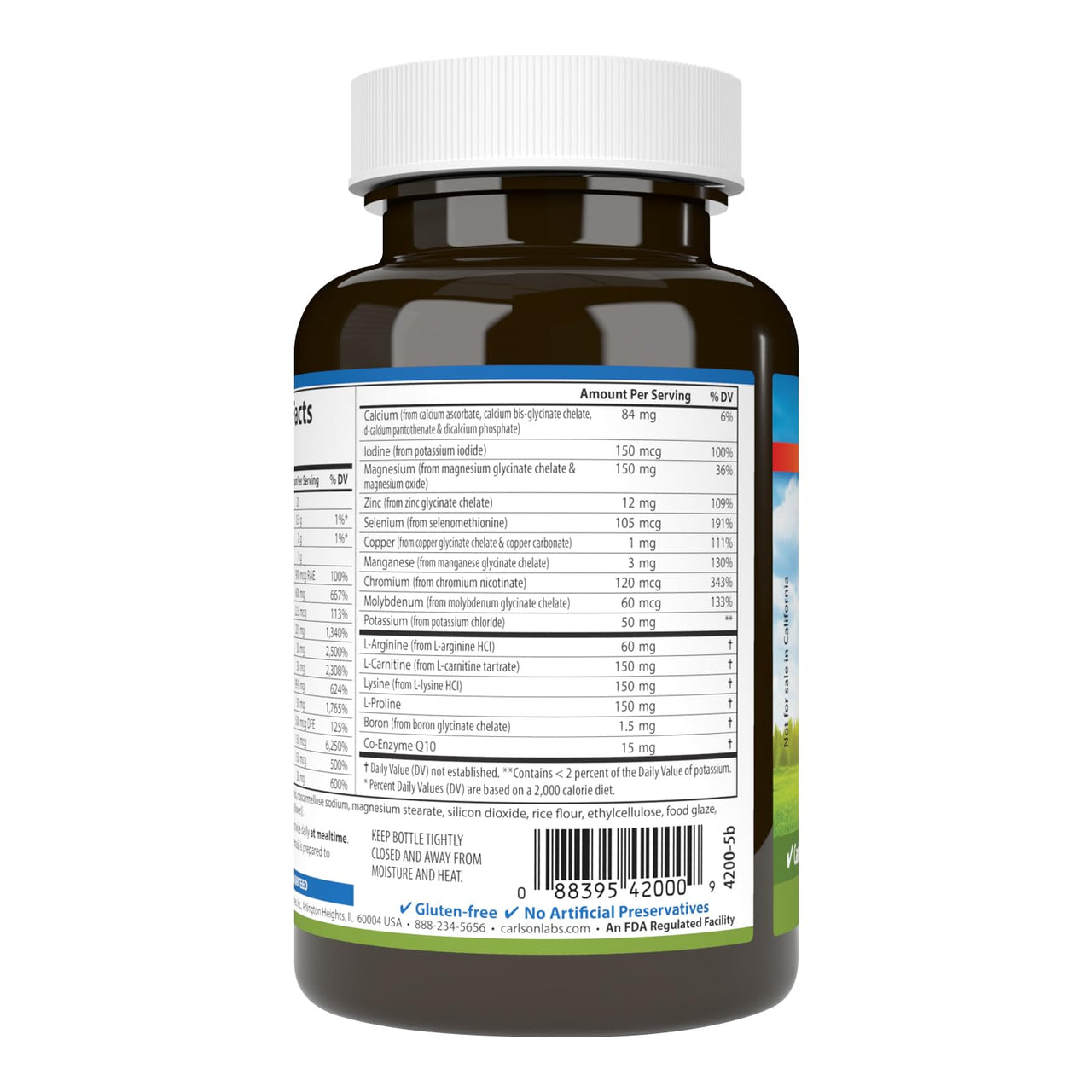 Carlson - Cardio Complete, Advanced Multivitamin, Heart Health, Circulatory Support, 90 Tablets