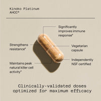Thumbnail for Quality of Life Premium Kinoko Platinum AHCC Herbal Supplement, 750mg per Capsule, for Immune Support, Liver Function, Maintains Natural Killer Cell Activity, Pack of 1, 60 Veggie Capsules