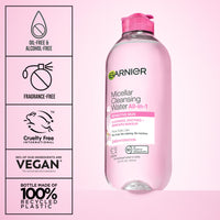 Thumbnail for Garnier Micellar Water, Hydrating Facial Cleanser & Makeup Remover, Suitable for Sensitive Skin, Vegan, Cruelty Free, 13.5 Fl Oz (400mL), 1 Count