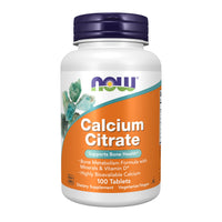 Thumbnail for NOW Supplements, Calcium Citrate with Vitamin D, Magnesium, Zinc, Copper, and Manganese, 100 Tablets