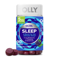 Thumbnail for OLLY Extra Strength Sleep Gummy 5 mg Melatonin, L-Theanine, Chamomile, Lemon Balm Extracts, Sleep Aid, BlackBerry Flavor - 90 Count