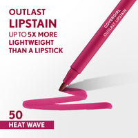 Thumbnail for Covergirl Outlast, 50 Heat Wave, Lipstain, Smooth Application, Precise Pen-Like Tip, Transfer-Proof, Satin Stained Finish, Vegan Formula, 0.06oz