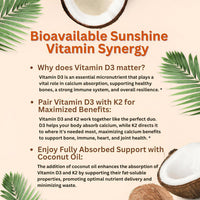 Thumbnail for Micro Ingredients Vitamin D3 10,000 IU + K2 MK-7 200 mcg, 300 Softgels with Virgin Coconut Oil | 2-in-1 Vitamins D & K Complex | Extra Strength, Easy to Swallow, Non-GMO, Gluten Free