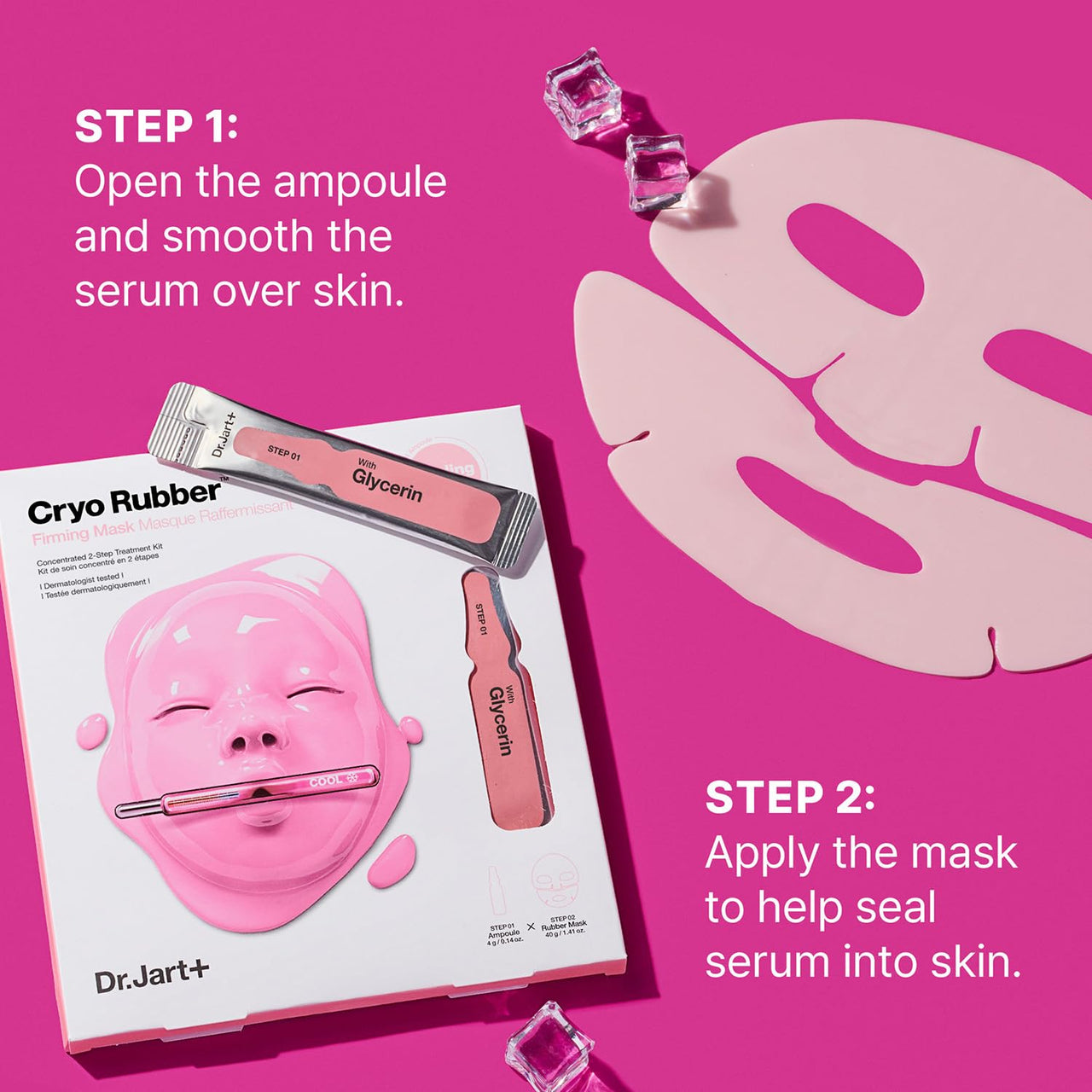 Dr.Jart+ Cryo Rubber Firming Korean Face Mask with Moisturizing Glycerin | Korean Skin Care | Travel Size, 1 Pack