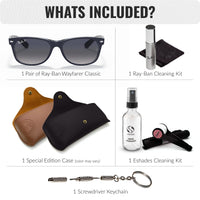 Thumbnail for Ray-Ban RB2132 NEW WAYFARER CLASSIC POLARIZED Square Shaped Sunglasses for Men & Women – Includes Official Rayban Eyewear Kit – Ideal Formal & Casual Wear Sunglasses – Blue Gradient Lens