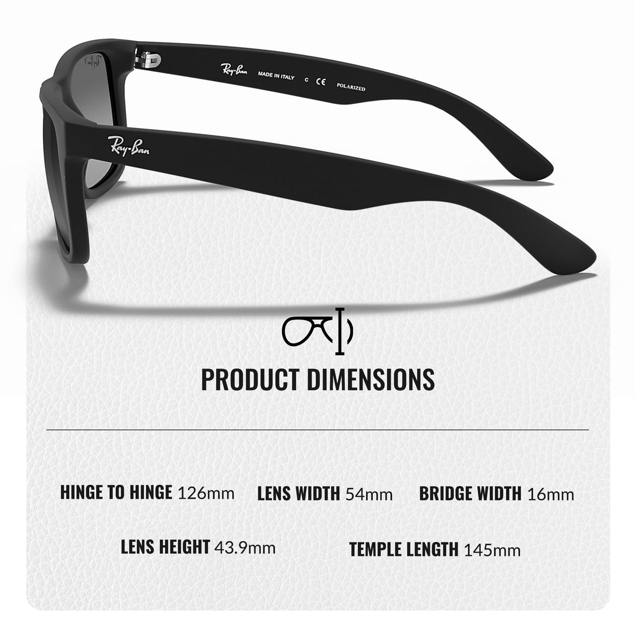 Ray-Ban RB4165 JUSTIN CLASSIC Square Shape Sunglasses with Official Eyewear Kit