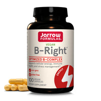 Thumbnail for Jarrow Formulas B-Right, Optimized B Complex Featuring Vitamin B1, B2, B5, B6, B12 and B9 to Support Cellular Energy, Immune Health and Stress Management, 100 Veggie Capsules, Up to a 100 Day Supply