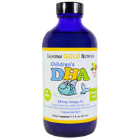 Thumbnail for California Gold Nutrition, Children's DHA, Strawberry-Lemon Flavor, Norwegian Sourced, 525 mg Omega-3s, Supports Healthy Child Brain, Nervous System and Visual Development, 8 fl oz (237 ml)