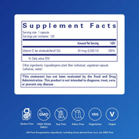 Thumbnail for Pure Encapsulations Vitamin D3 Vegan | Support for Musculoskeletal, Cardiovascular, Neurocognitive, Cellular, and Immune Health* | 120 Capsules