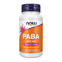 Thumbnail for NOW Supplements, PABA (Para-Aminobenzoic Acid) 500 mg, B-Complex Family, 100 Capsules