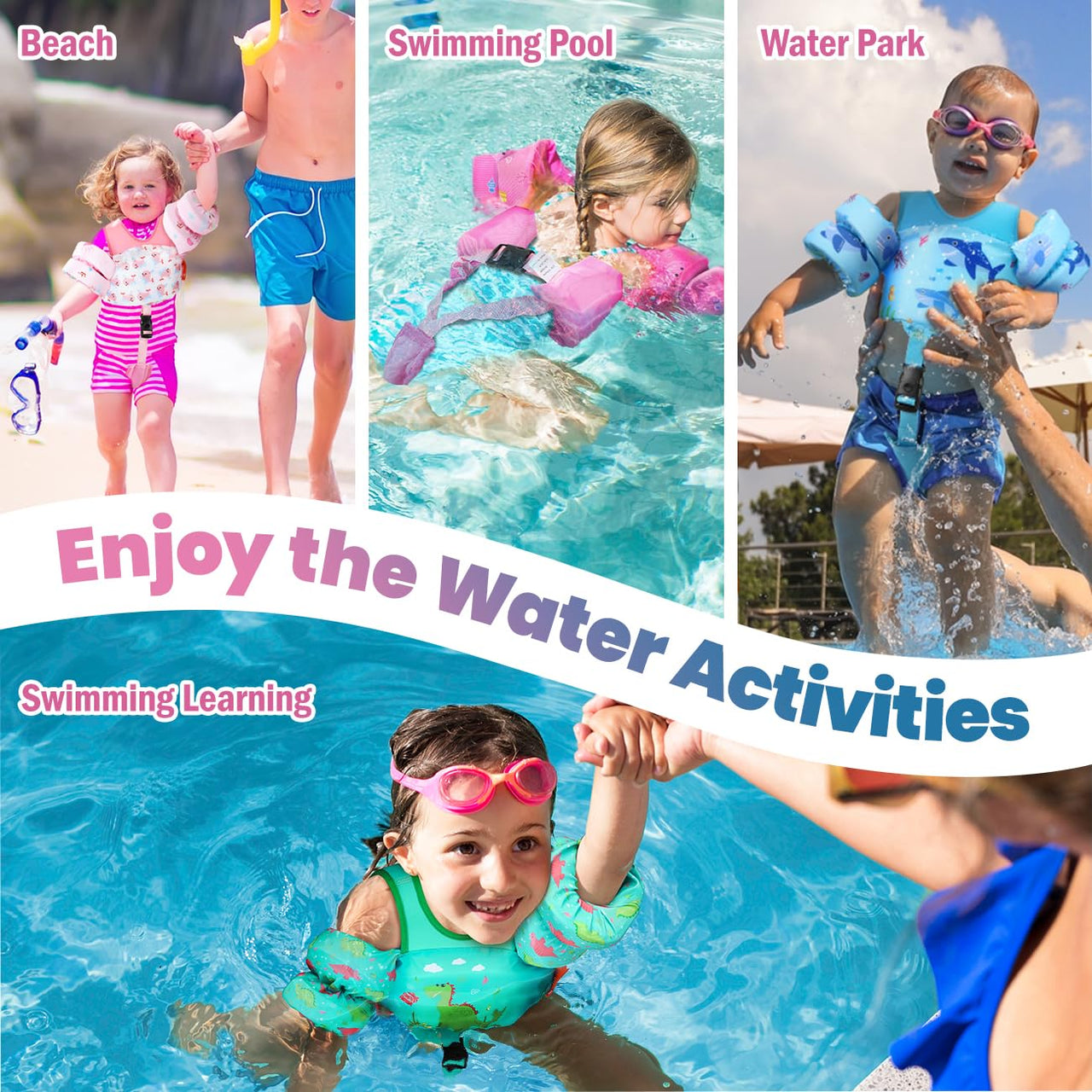 HeySplash Toddler Swim Vest, Toddler Floaties Fit 13-30 Lbs, Puddle Kids Jumper with Adjustable Strap, Pool Float Jacket Arm Floaties Baby Floatie Water Wing, Pool Sea Swimming Aid