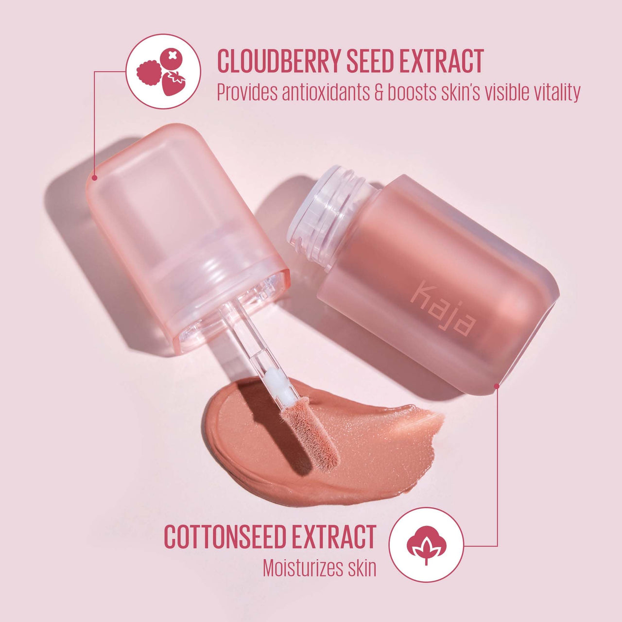 Kaja Multi-purpose Liquid Eyeshadow & Blush - Whipped Dream | with Cotton Seed Oil, 4 Shades, Buildable, Blendable, Airy Semi-matte Finish, 03 Rose Macaron, 0.17 Oz
