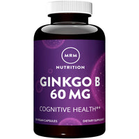 Thumbnail for MRM Nutrition Ginkgo B - For Women & Men - 60 mg Vegetarian Capsules, Ginkgo Biloba Leaf Extract for Circulation Strength & Brain Support, Herbal, Vegan, Non‑GMO Supplement for Adults - 120 Servings