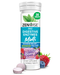 Thumbnail for Zenwise Health Digestive Enzyme Breath Mints for Gut Health, Delicious Berry Flavor - Digestive Enzymes for Bloating Relief & Gut Support - Multi Enzymes Digestion Supplement - 30 Chewable Tablet