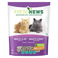 Thumbnail for Fresh News Recycled Paper Multi-Cat Pellet Non-Clumping Paper Cat Litter, 25 Pound, 2X Odor Control, Made in USA