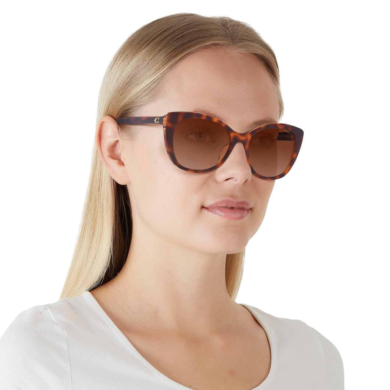 Coach HC8365U Universal Fit Sunglasses, Tortoise/Transparent Pink/Brown Pink Gradient, 55 mm