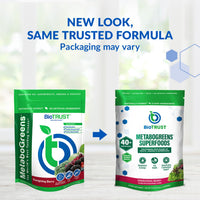 Thumbnail for BioTrust Metabo Greens Superfood Powder - Super Greens Powder, Fruit & Veggie Blend with Clinically Studied Spectra - Non GMO, Soy Free, Gluten Free, Dairy Free, Energizing Berry Flavor (30 Servings)