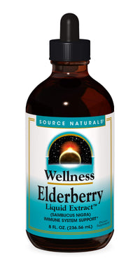 Thumbnail for Source Naturals Wellness Elderberry Liquid Extract for Immune System Support - Sambucus nigra - 8 Fluid oz