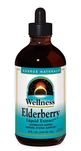 Source Naturals Wellness Elderberry Liquid Extract for Immune System Support - Sambucus nigra - 8 Fluid oz