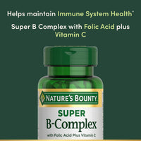 Thumbnail for Nature's Bounty Super B Complex Vitamins with Vitamin C & Folic Acid, Vitamins for Immune & Cellular Energy Support, 150 Tablets