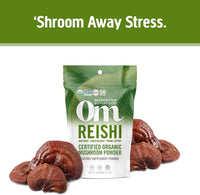 Thumbnail for OM MUSHROOM SUPERFOOD Reishi Organic Mushroom Powder, 3.5 Ounce, 50 Servings, Adaptogen, Stress & Immune Support, Superfood Mushroom Supplement