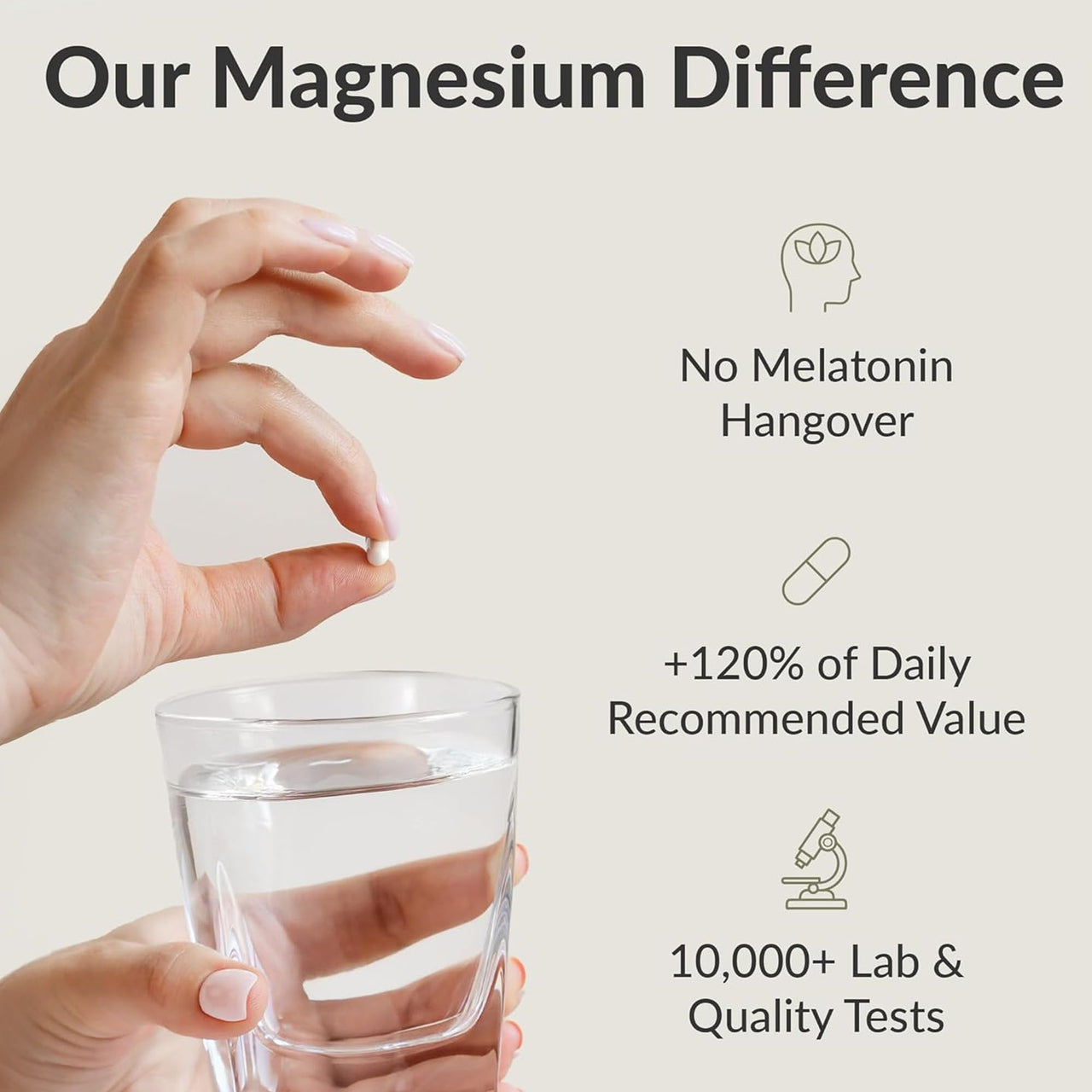 BIOptimizers Magnesium Breakthrough Supplement with 500mg - 7 Forms of Magnesium: Glycinate, Malate, Citrate, and More - Natural Support for Sleep and Cognitive Function -30 Capsules- Calming Vitamins