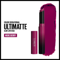 Thumbnail for Maybelline Color Sensational Ultimatte Matte Lipstick, Non-Drying, Intense Color Pigment, More Berry, Warm Berry Purple, 1 Count