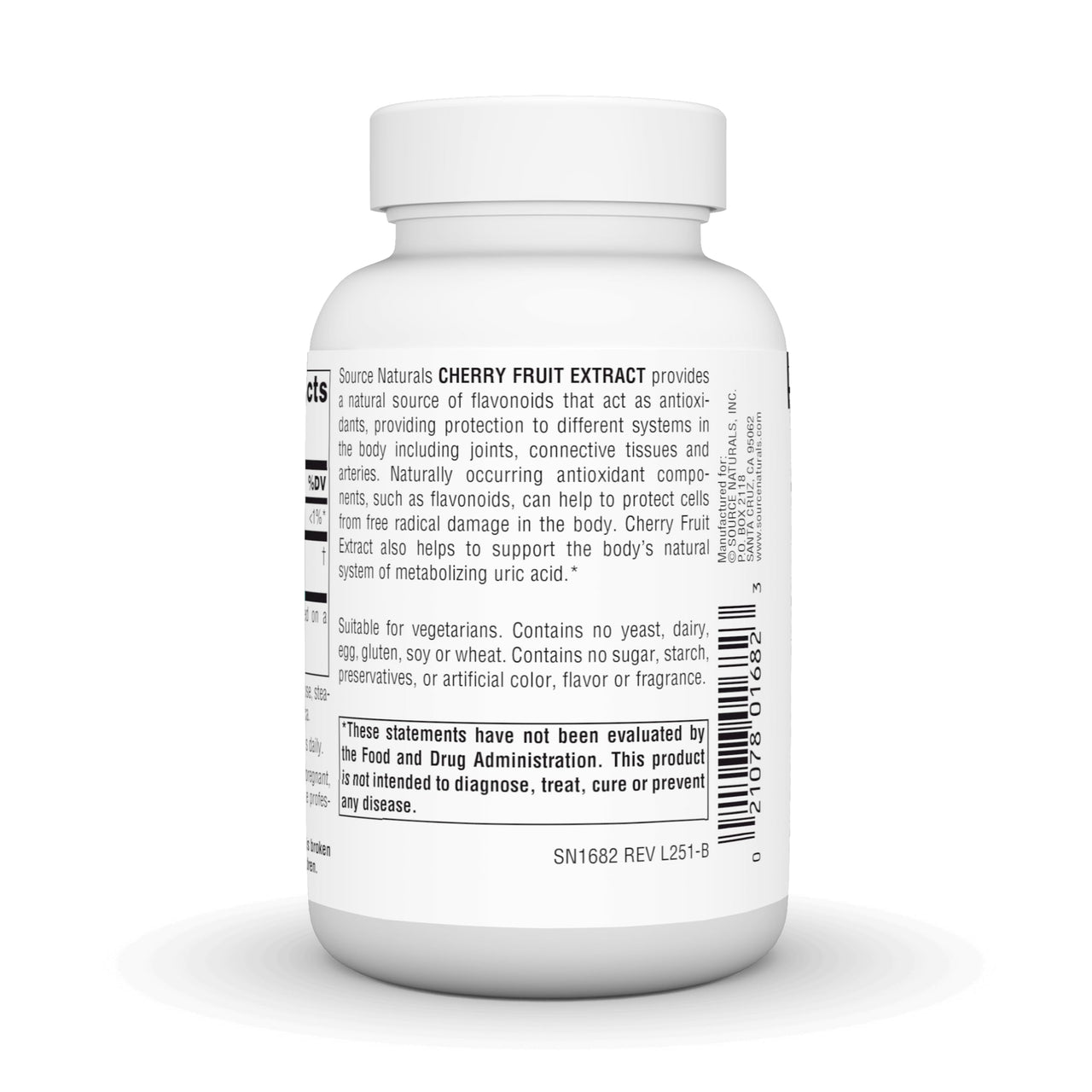 Source Naturals Cherry Fruit Extract, Dietary Supplement - 500 mg - 180 Vegetarian Tablets