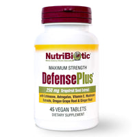 Thumbnail for NutriBiotic – DefensePlus, 45 Tablets | 11 in 1 Immune Support with Vitamin C, Zinc, Grapefruit Seed Extract, Echinacea, Astragalus Root & Immune Boosting Extracts & Mushrooms | Vegan & Gluten Free