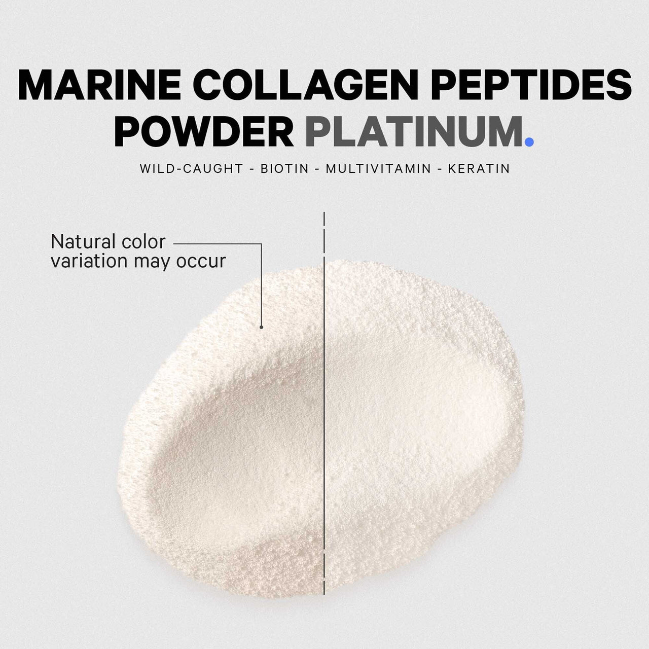 Codeage Marine Collagen Protein Powder Supplement Platinum - Biotin 10,000 mcg, Vitamin C, D3 & B6, Keratin, Hyaluronic Acid, Niacin, Wild Caught Hydrolyzed Fish Collagen Peptides - Non-GMO - 11.50 oz