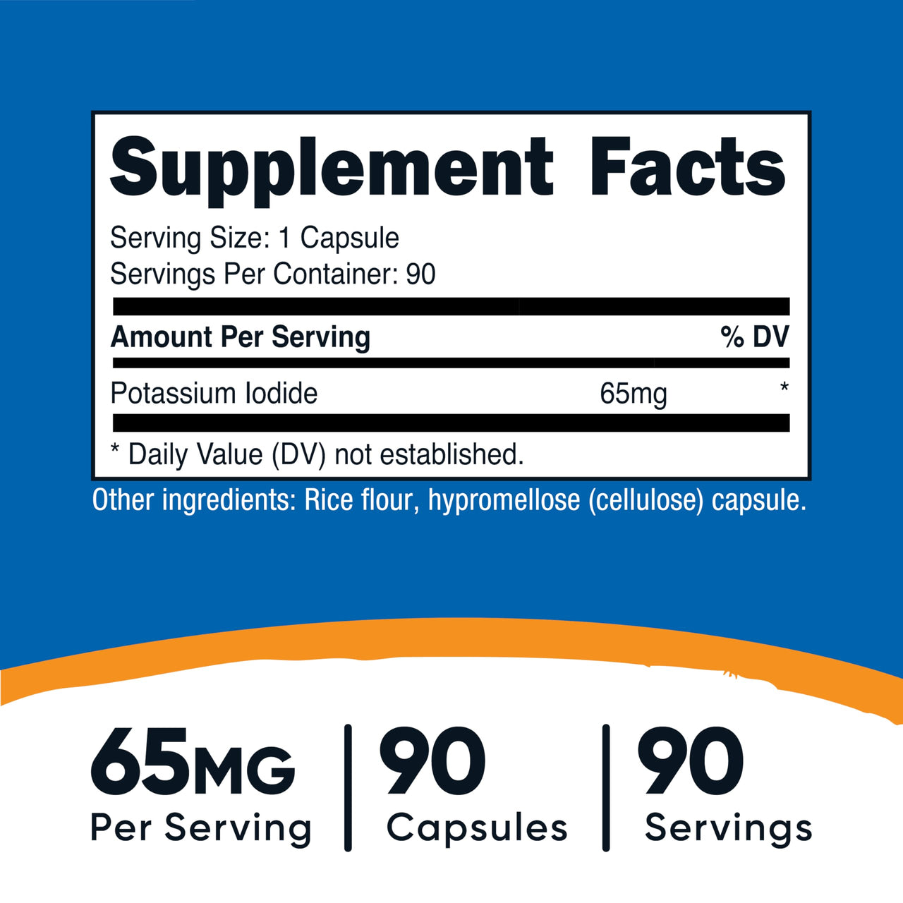 Nutricost Potassium Iodide (KI), 90 Capsules, 65mg Potassium Iodide Per Serving, Vegetarian, Non-GMO & Gluten Free