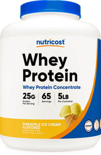 Thumbnail for Nutricost Whey Protein Powder Pineapple (5 LBS) - Gluten-Free, GMO-Free, from Whey Protein Concentrate