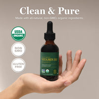 Thumbnail for Global Healing Organic Vitamin D3 5000 IU Supplement - Vegan Vitamin D Supplements for Immune Health & Strong Bones Support - Pure D3 Vitamin 5000 IU Ingredients, Vit D3 - 2 Fl Oz