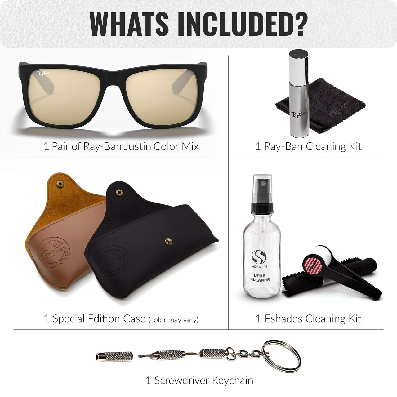 Ray-Ban RB4165 JUSTIN COLOR MIX Square Shaped Non-Polarized Sunglasses for Men – Includes Official RAYBAN Eyewear Kit – Ideal Formal & Casual Wear Sunglasses – Green Gradient Lens