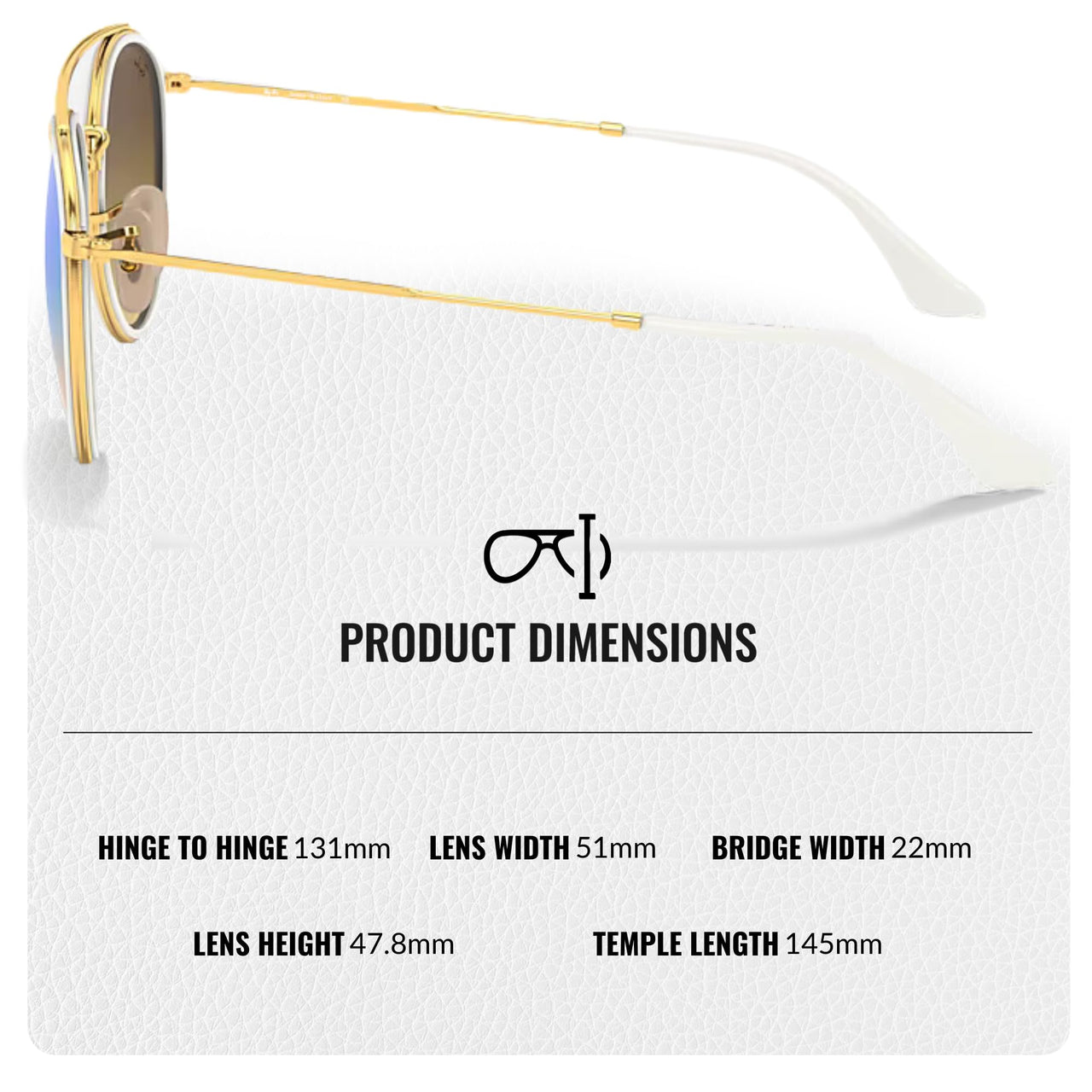 Ray-Ban RB3647N Round Double Bridge Sunglasses for Men and Women- Timeless Classic Sun Glasses with Modern Elegance - Premium UV Protection & Classic Lenses - Designer Men's and Women's Sunglasses