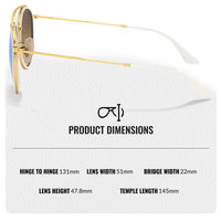 Thumbnail for Ray-Ban RB3647N ROUND DOUBLE BRIDGE Round Shaped Non-Polarized Sunglasses for Men & Women – Includes Official RAYBAN Eyewear Kit – Ideal Formal & Casual Wear Sunglasses – Blue Flash Lens