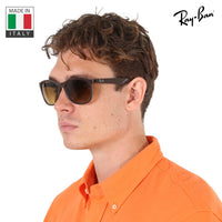 Thumbnail for Ray-Ban RB4374 Square Shaped Non-Polarized Sunglasses for Men & Women – Includes Official RAYBAN Eyewear Kit – Ideal Formal & Casual Wear Sunglasses – Brown Lens
