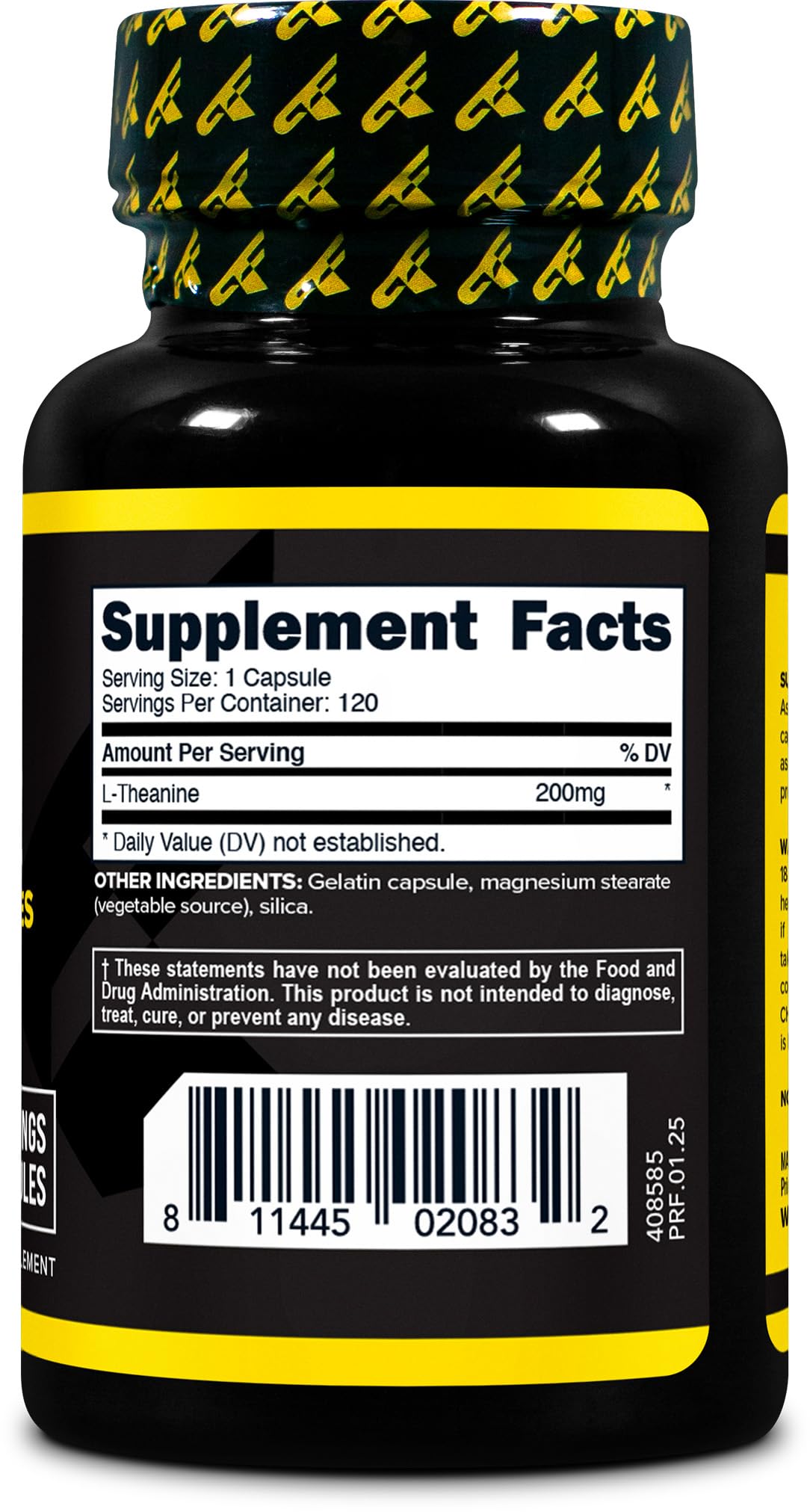 Primaforce L-Theanine Capsules (120 Capsules, 200mg L-Theanine Per Serving) - Theanine Amino Acid Supplement