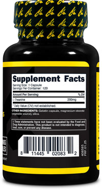 Thumbnail for Primaforce L-Theanine Capsules (120 Capsules, 200mg L-Theanine Per Serving) - Theanine Amino Acid Supplement