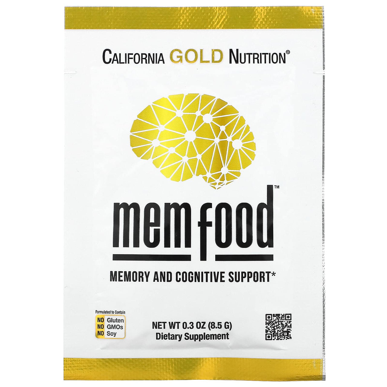 California Gold Nutrition MEM Food, Memory and Cognitive Support, Individual Packet, 0.3 oz (8.5 g)