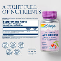 Thumbnail for SOLARAY Triple Strength Tart Cherry Extract with 3% Anthocyanins - Tart Cherry Capsules for Healthy Uric Acid Levels and Muscle Recovery Support, Vegan, 60-Day Guarantee, 45 Servings, 90 VegCaps